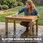 Outsunny 4 Seater Wooden Garden Furniture Set – Acacia Wood Sofa Set with Loveseat, Armchairs & Table - Image 20