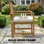 Outsunny 4 Seater Wooden Garden Furniture Set – Acacia Wood Sofa Set with Loveseat, Armchairs & Table - Image 18
