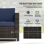 Outsunny 3 Seater Rattan Garden Sofa – All Weather Wicker with Metal Frame & Fire Resistant Cushions - Image 31