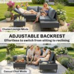 Outsunny Rattan Garden Furniture Set – 5 Seater L Shaped Corner Sofa with Adjustable Back & Tables - Image 14