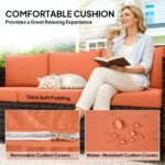 Outsunny 3 Seater Rattan Garden Sofa – All Weather Wicker with Metal Frame & Fire Resistant Cushions - Image 23