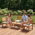Outsunny 4 Seater Wooden Garden Furniture Set – Acacia Wood Sofa Set with Loveseat, Armchairs & Table - Image 21