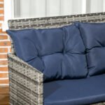 Outsunny 7 Seater Rattan Garden Sofa Set – Patio Furniture with Cushions & Glass Table - Image 21