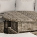 Outsunny 5 Piece Rattan Garden Daybed Set with Cushions, Liftable Coffee Table & Protective Cover, Grey - Image 9