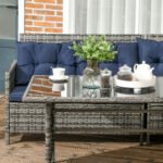 Outsunny 7 Seater Rattan Garden Sofa Set – Patio Furniture with Cushions & Glass Table - Image 9