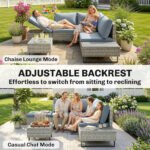 Outsunny Rattan Garden Furniture Set – 5 Seater L Shaped Corner Sofa with Adjustable Back & Tables - Image 4