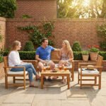 Outsunny 4 Seater Wooden Garden Furniture Set – Acacia Wood Sofa Set with Loveseat, Armchairs & Table - Image 22