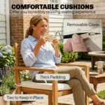 Outsunny 4 Seater Wooden Garden Furniture Set – Acacia Wood Sofa Set with Loveseat, Armchairs & Table - Image 19