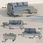 Outsunny Rattan Garden Furniture Set – 5 Seater L Shaped Corner Sofa with Adjustable Back & Tables - Image 3