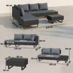 Outsunny Rattan Garden Furniture Set – 5 Seater L Shaped Corner Sofa with Adjustable Back & Tables - Image 13