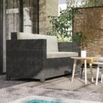 Outsunny 3 Seater Rattan Garden Sofa – All Weather Wicker with Metal Frame & Fire Resistant Cushions - Image 11